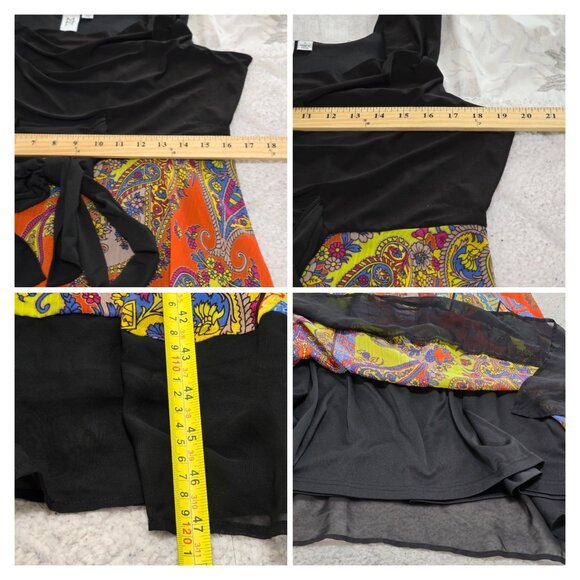 Marc Bouwer Womens Multicolor‎ Paisley Midi Dress Sleeveless Tie Front Size L - Picture 9 of 10